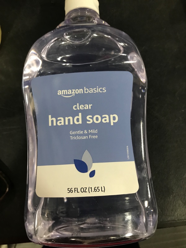 Photo 2 of Amazon Basics Gentle & Mild Clear Liquid Hand Soap Refill, Triclosan-free, 56 Fluid Ounces, 1-Pack (Previously Solimo) 56 Fl Oz (Pack of 1)