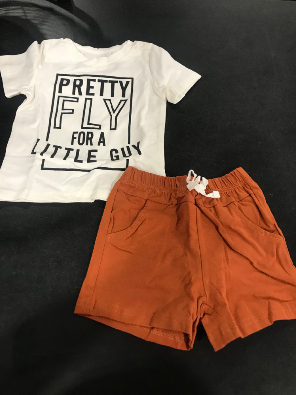 Photo 1 of Baby Boy Clothes Short Sleeve Color Block Hoodie Tops Solid Shorts 2Pcs Toddler Boy Clothes 12-18Mo Outfit (Pretty Fly for A Little Guy)