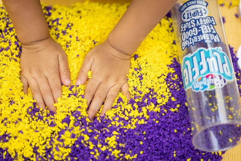 Photo 1 of Educational Insights Playfoam Pluffle for Sensory Bins 2-Pack Yellow & Purple, Ages 3+
