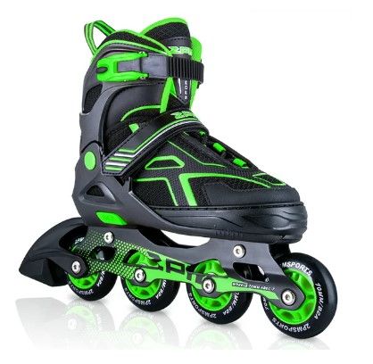 Photo 1 of 2PM SPORTS Torinx Green Black kids Boys Beginner Adjustable Inline Skates,Fun Roller Skates for Girls,Roller Blades for Men and Ladies - Green Medium(1Y-4Y US)
