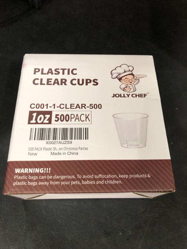 Photo 2 of JOLLY CHEF 500 Pack Plastic Shot Glasses-1 oz Disposable Cups-1 Ounce Tasting Cups-Party Cups Ideal for Whiskey, Wine Tasting, Food Samples, Perfect for Thankgiving Halloween Christmas Parties 