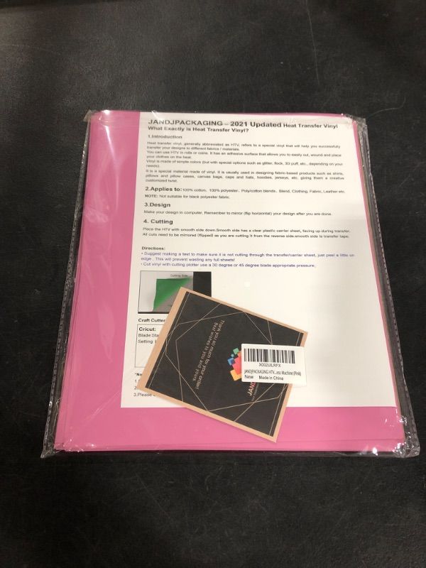 Photo 1 of JANDJPACKAGING Pink HTV Heat Transfer Vinyl - 35Pack 12" x 10" Pink Iron on Vinyl for T-Shirt, Pink HTV Vinyl for Cricut, Silhouette Cameo or Heat Press Machine
