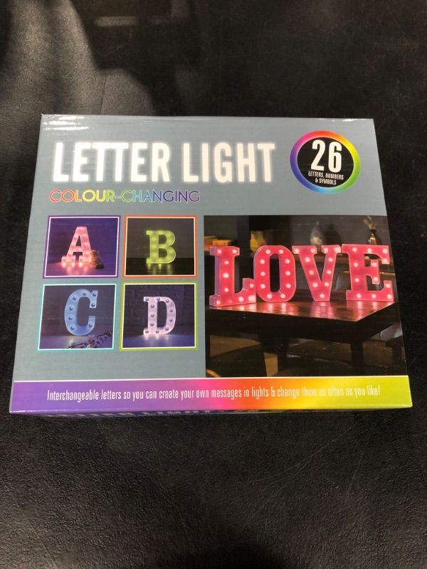 Photo 2 of Glintee Light Up Letters Lights, 26 Alphabet Light Up Marquee Letters Sign, Light Up Letters Wedding/Birthday Party Night Light Home Bar Decoration-(Colorful D)