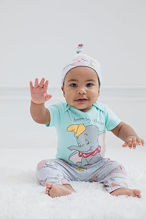 Photo 1 of Disney Dumbo Baby Girls Bodysuit Pants & Hat 3 Piece Outfit Set Newborn to Infant (18mo)