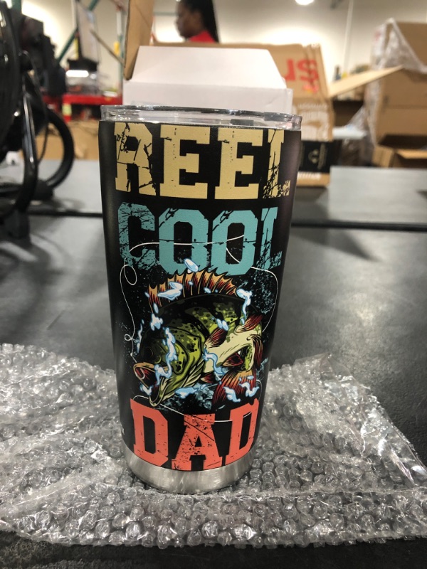 Photo 2 of "REEL COOL DAD" Insulated Coffee Tumbler for Men- Classy, Cool Gifts for Dad from Son and Daughter - Durable Stainless Steel Fishing Tumblers for Men- Funny Gifts for Fathers Birthday(Dad 3)
