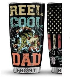 Photo 1 of "REEL COOL DAD" Insulated Coffee Tumbler for Men- Classy, Cool Gifts for Dad from Son and Daughter - Durable Stainless Steel Fishing Tumblers for Men- Funny Gifts for Fathers Birthday(Dad 3)
