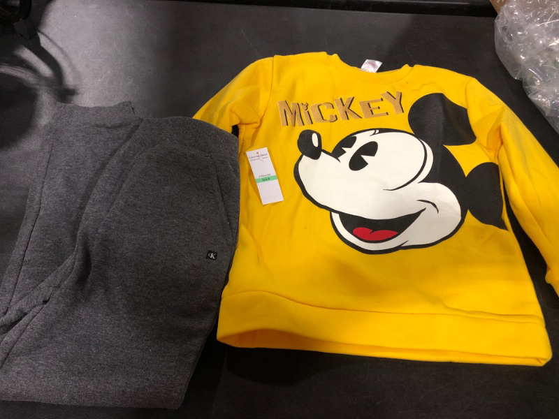 Photo 1 of Calvin Klein Boys 2 Piece Set MIckey Mouse Sweater Grey Pants Size 7/8