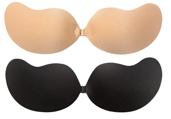 Photo 1 of AMGOVY Adhesive Strapless Bra,4 Pairs Sticky Backless Invisible Reusable Strapless Push Up Silicone Bra Dress Nipple Covers