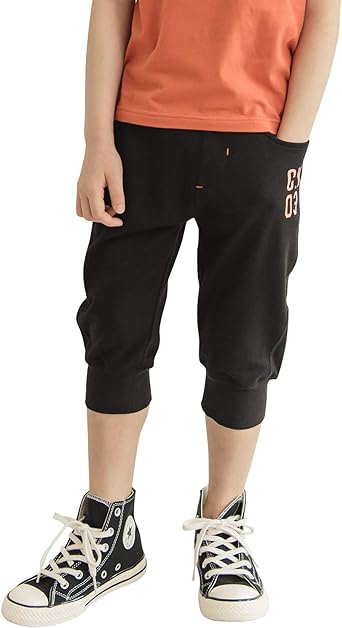 Photo 1 of CUNYI Boys 3/4 Capri Jogger Pull-On Pants with Drawstring Workout Pockets Summer Shorts 3-4Y