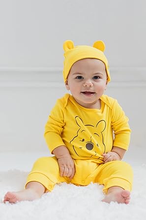 Photo 1 of Disney Classics Winnie the Pooh Lion King Mickey Mouse Minnie Mouse Cosplay Snap Coverall and Hat Newborn to Infant (9mo)