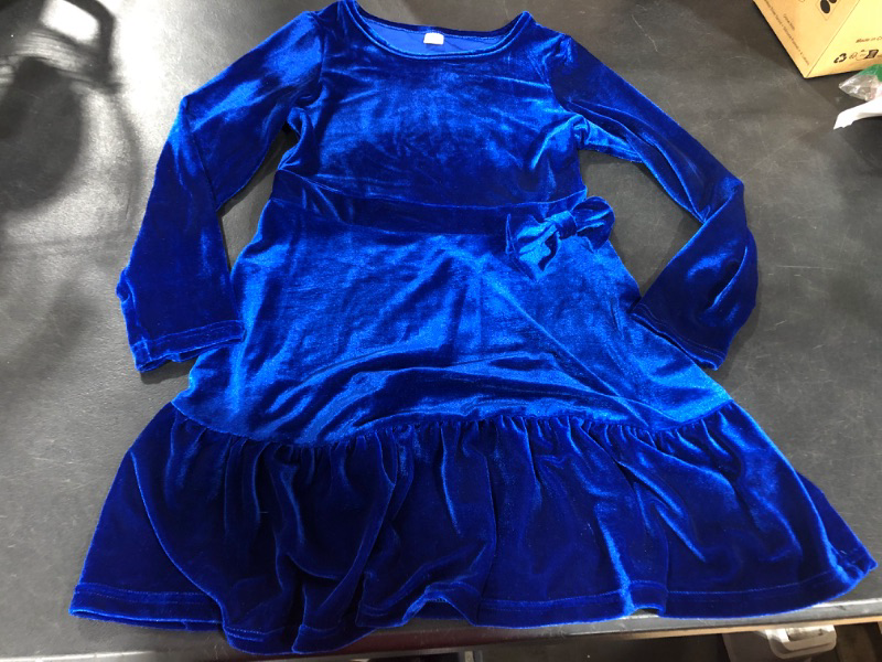 Photo 1 of Girls Long Sleeve Fleece Dress with Bow On Side Size 3-4T