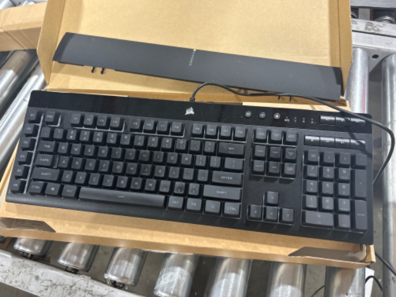 Photo 3 of CORSAIR K55 RGB PRO-Dynamic RGB Backlighting - Six Macro Keys with Elgato Stream Deck Software Integration-IP42 Dust and Spill Resistant-Detachable Palm Rest-Dedicated Media and Volume Keys, Black 