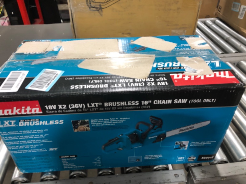 Photo 5 of Makita XCU04Z 18V LXT Lithium Ion Cordless Chainsaw, 16"