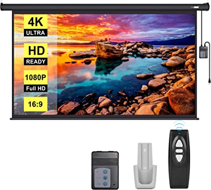 Photo 1 of VIVOHOME 100 Inch Electric Motorized Projector Screen with Remote, 16:9 8K 4K Ultra HD Widescreen for Movie Home Theater Cinema Office Video Game
