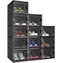 Photo 1 of YITAHOME Shoe Box, Set of 12 Shoe Storage Organizers Stackable Shoe Storage Box Rack Clear Drawer, Medium Size,13.8”L x 9.8”W x 7.3”H
