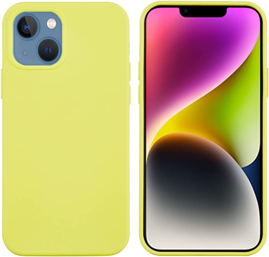 Photo 1 of HXY Designed for iPhone 14 Case,Slim Liquid Silicone Rubber Shockproof Phone Cover Soft Anti-Scratch Microfiber Lining Protection Case for iPhone 14 2022 (Yellow) 