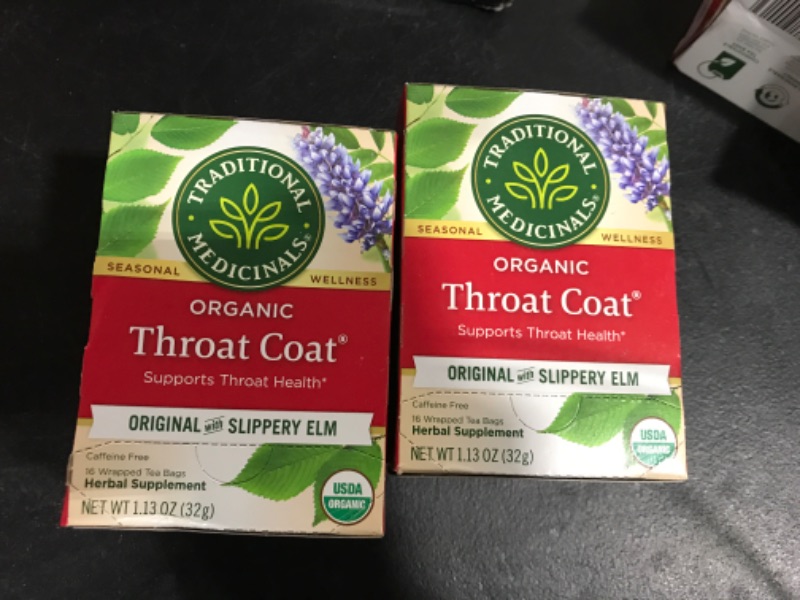 Photo 1 of 2 boxes of Traditional Medicinals - Throat Coat, 16 bag