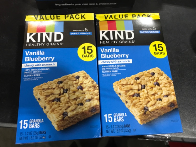 Photo 2 of 2 pack of KIND Healthy Grains Vanilla Blueberry