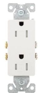 Photo 1 of  WHOLESALE COOPER  RECEPTACLE TAMPER-RESISTANT DECORATOR DUPLEX  WHITE
