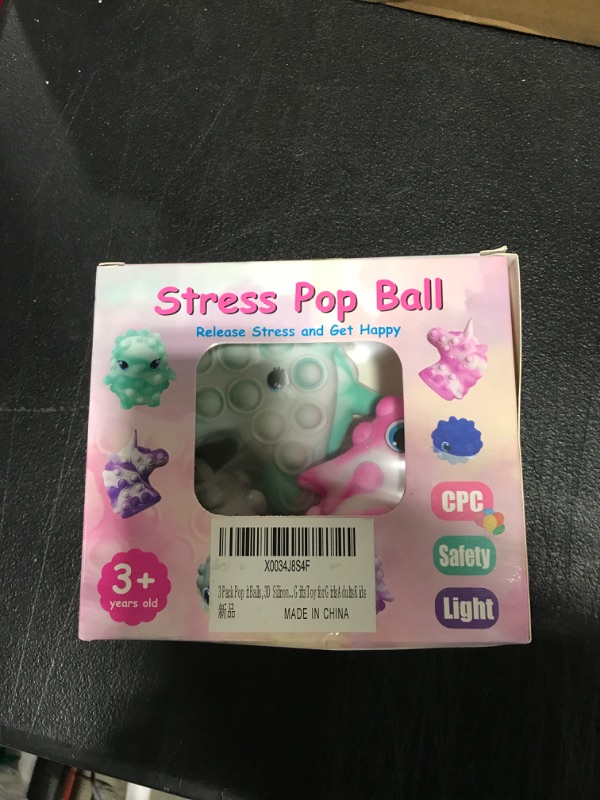 Photo 1 of 3 Pack Pop Stress Balls Fidget Toys,3D Stretchy Anxiety Relief Fingertip Squeeze Toy,Silicone Push Bubbles Stress Pressure Relieving Toys for Anti-Anxiety for Autistic Kids
