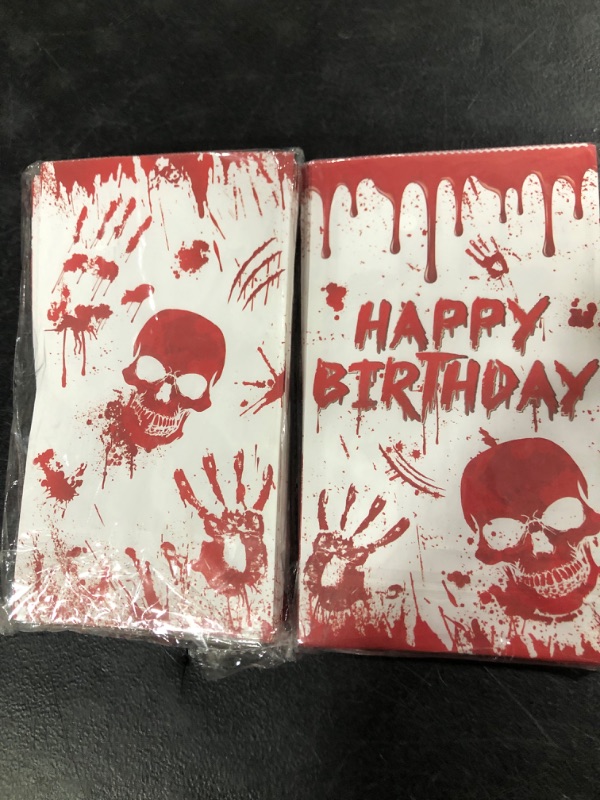 Photo 2 of 30 Pieces Halloween Bloody Favor Bags Bloody Birthday Party Treat Candy Goodie Bags Horror Bloody Skull Footprint Handprint Gift Bags for Bloody Theme Halloween Party Supplies Decor, 8.3 x 4.7 Inch