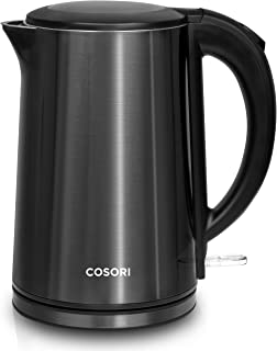 Photo 1 of  Electric Kettle Stainless Steel with Double Wall, Wide-Open Lid 1.5L Electric Tea Kettle, BPA Free Water Kettle & Hot Water Boiler for Boiling Water, Auto Shut-Off & Boil-Dry Protection, Black
