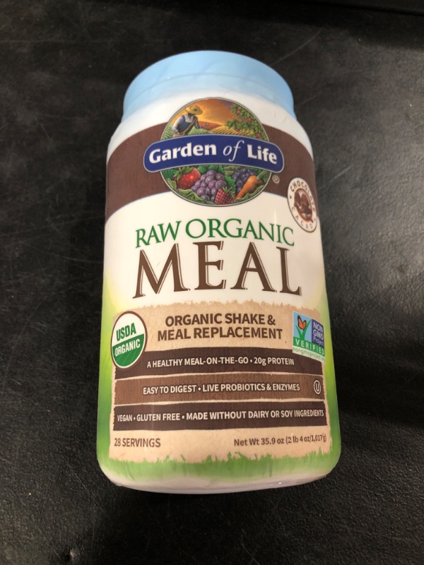 Photo 2 of Garden of Life Raw Organic Meal Replacement Shakes - Chocolate Plant Based Vegan Protein Powder, Pea Protein, Sprouts, Greens, Probiotics, Dairy Free All in One Shake for Women and Men, 28 Servings Chocolate 2.25 Pound (Pack of 1)
EXP APRIL14/2024