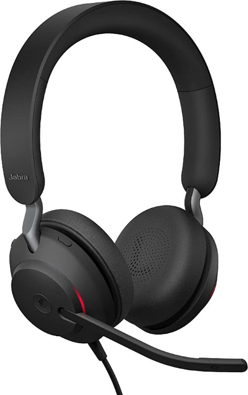 Photo 1 of Jabra Evolve2 40 UC Wired Headphones, USB-A, Stereo, Black – Telework Headset for Calls and Music, Enhanced All-Day Comfort, Passive Noise Cancelling Headphones, UC-Optimized with USB-A Connection