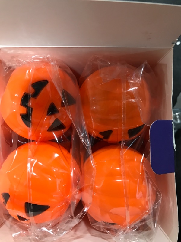 Photo 3 of 12 Pack Halloween Pumpkin Jars with 24 Pieces Pumpkin Toys Ghost Relieve Stress Fidget Toys Pumpkin Stress Ball Halloween Party Favors Gifts for Kids, Girls, Boys (Halloween Mochi Squishy A)