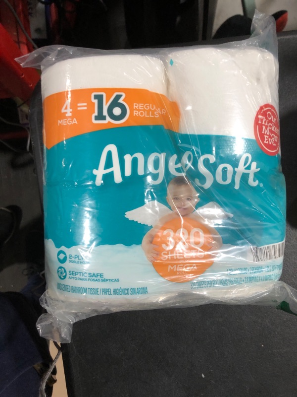 Photo 2 of Angel Soft® Toilet Paper, 4 Mega Rolls = 16 Regular Rolls, 2-Ply Bath Tissue