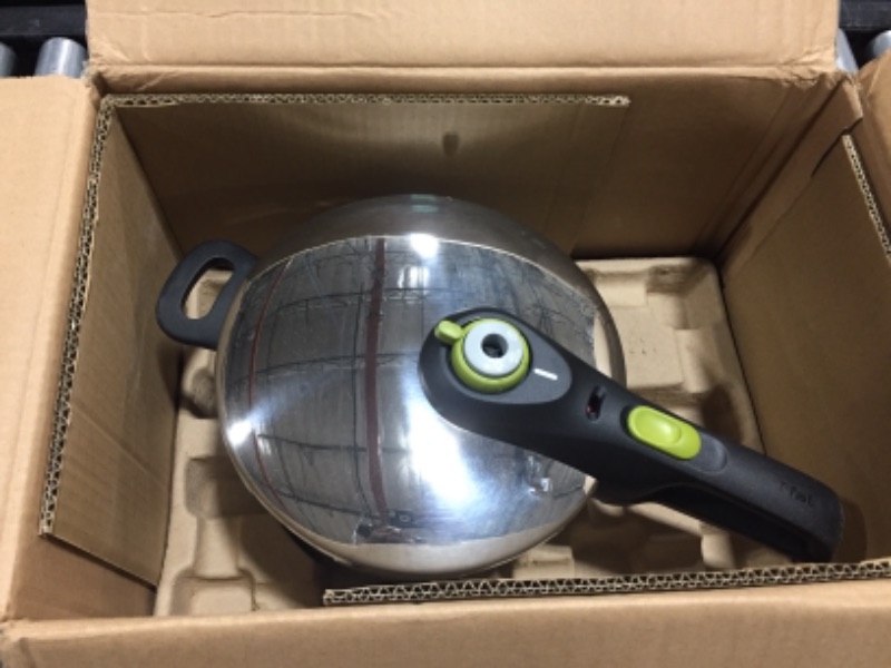 Photo 2 of T-fal Pressure Cooker, Stainless Steel Cookware, Dishwasher Safe, 15-PSI Settings, 6.3-Quart, Silver, Model P25107 6.3-Quart Pressure Cooker