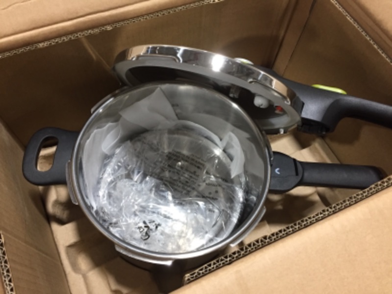 Photo 3 of T-fal Pressure Cooker, Stainless Steel Cookware, Dishwasher Safe, 15-PSI Settings, 6.3-Quart, Silver, Model P25107 6.3-Quart Pressure Cooker