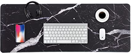 Photo 1 of Large Mouse Pad Extended Gaming Mousepad-31.5''x11.8''x0.16''-XXL Desk Pad, Desk Mats on Top of Desk, Waterproof Keyboard Pad with Stitched Edges& Non-Slip Rubber Base for Office& Home (Black Marble)
