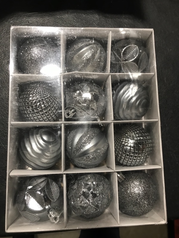 Photo 2 of 2.36‘’ Christmas Balls Ornaments - 12 Pieces - Christmas Tree Decorations - Silver