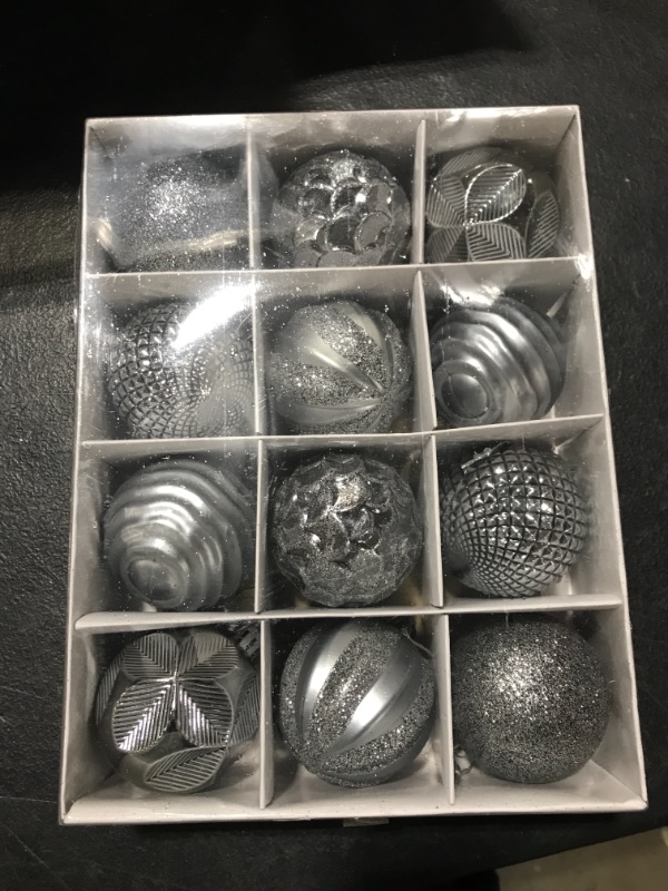 Photo 2 of 2.36‘’ Christmas Balls Ornaments - 12 Pieces - Christmas Tree Decorations - Silver