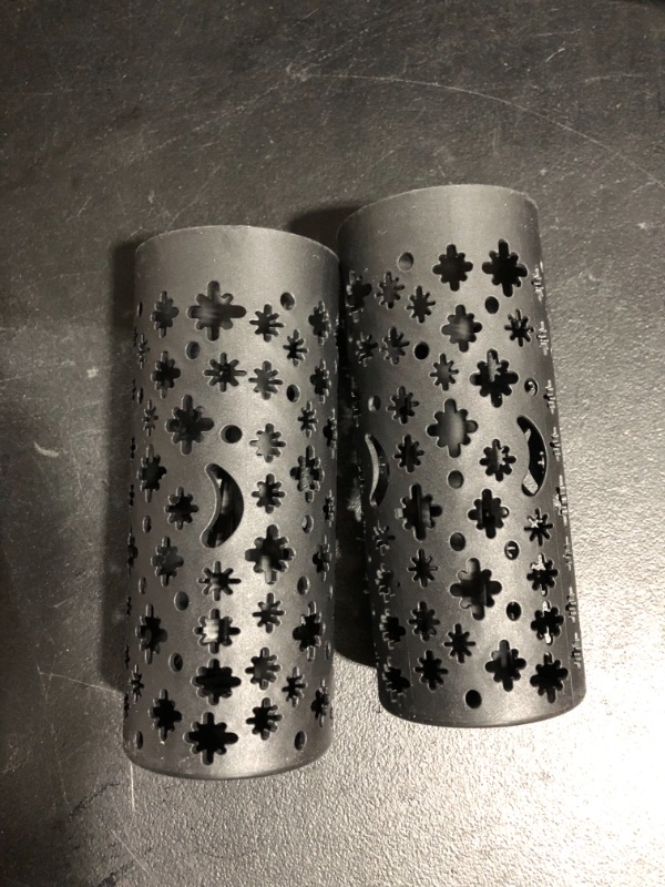 Photo 1 of 2 Pack Grave Vase Cemetery Vases Grave Flower Vases Grave Markers Flowers Holder Floral Memorial Plastic Decorations Cones with Long Spike Stakes and Drainage Holes for Headstone Gravestone-Black