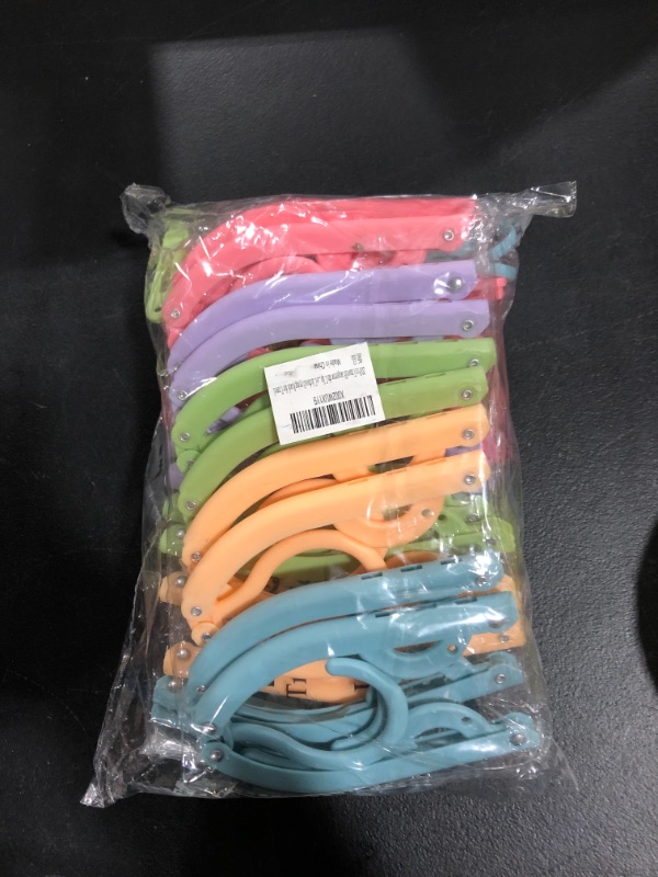 Photo 2 of 20 Pcs Travel Hangers with Clips-Portable Folding Clothes Hangers Travel Accessories Foldable Clothes Drying Rack for Travel