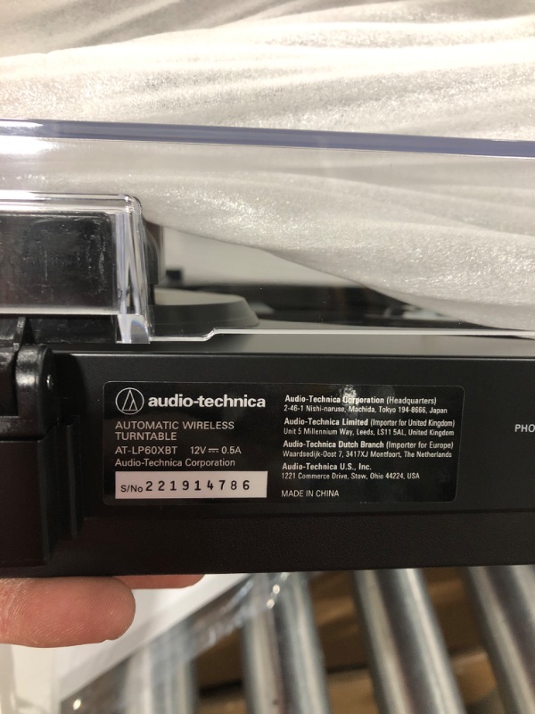 Photo 1 of Audio-Technica AT-LP60XBT-BK Fully Automatic Bluetooth Belt-Drive Stereo Turntable, Black, Hi-Fi, 2 Speed, Dust Cover, Anti-Resonance, Die-cast Aluminum Platter Black Wireless Turntable