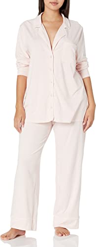 Photo 1 of Amazon Essentials Women's Cotton Modal Long-Sleeve Shirt and Full-Length Bottom Pajama Set Medium Size)