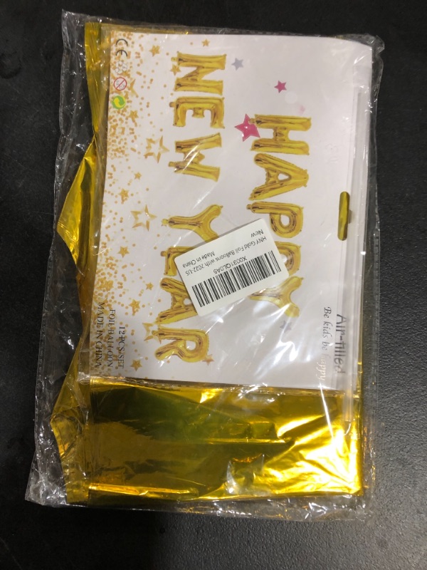 Photo 2 of Gold Happy New Year Balloons, 16 Inch - Gold 2023 Balloons Numbers | Foil Happy New Years Letter Balloons | Happy New Year Decorations 2023 | New Year's Eve Party Supplies 2023 | NYE Decorations 2023