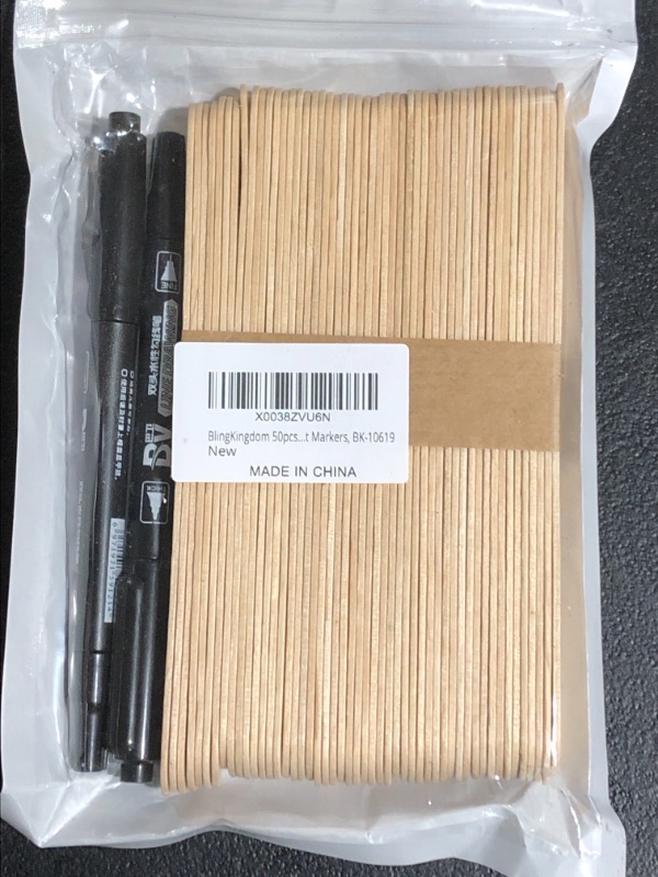 Photo 1 of 50pcs Eco Friendly Large Wooden Waterproof Plant Pot Labels Markers Sign Tags with 2 Gel Pen for Garden Outdoor Indoor