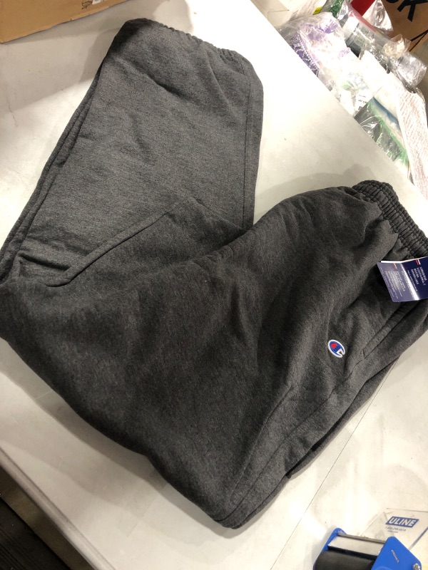 Photo 2 of Champion Men's Sweatpants, Powerblend Relaxed Bottom Sweatpants, Best Comfortable Sweatpants for Men, 31" Inseam X-Large Granite Heather-549314