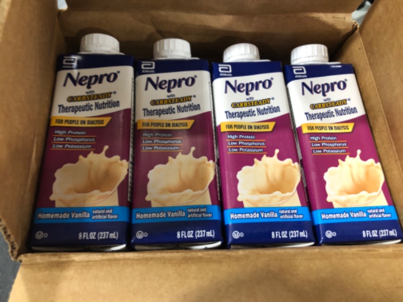 Photo 2 of Abbott Nutrition Nepro With Carb Steady, Homemade Vanilla, 8 Ounce Institutional Carton - 1 Each, 8 Fluid Ounce  24 PACK