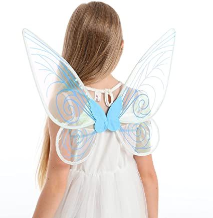 Photo 1 of Fairy Wings, Shiny Transparent Princess Wings, Angel Wings Sutable for Halloween Costume Dress Up and Taking Beautiful Photos