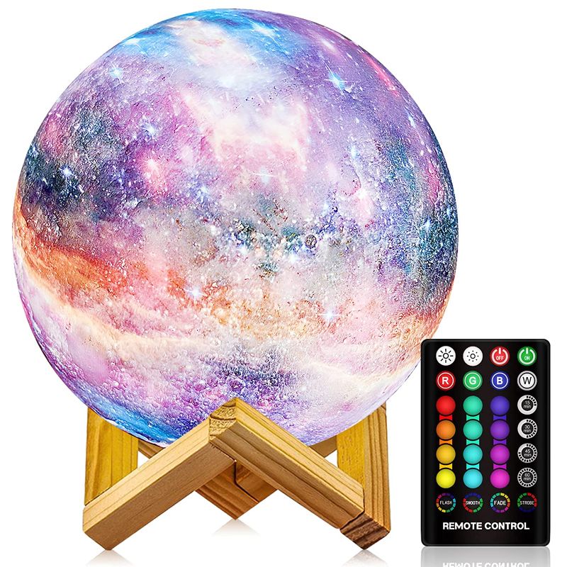 Photo 1 of Moon Lamp, Night Light, 16 Colors LED Moon Light 7.0 inch 3D Printing Kids Light Lamp with Stand, Remote&Touch Control, USB Rechargeable, Gift for Kids Friends Parent Birthday Christmas New Year
