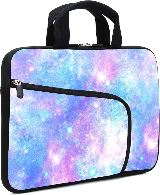 Photo 1 of 14 15 15.4 15.6 inch Laptop Handle Bag Computer Protect Case Pouch Holder Notebook Sleeve Neoprene Cover Soft Carring Travel Case for Dell Lenovo Toshiba Chromebook ASUS Acer, Two Pockets(Cute Panda) 14-15.4 inch GALAXY