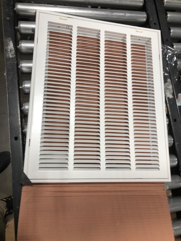 Photo 2 of 16" X 20" Steel Return Air Filter Grille for 1" Filter - Easy Plastic Tabs for Removable Face/Door - HVAC Duct Cover - Flat Stamped Face -White [Outer Dimensions: 17.75w X 21.75h] White 16 X 20