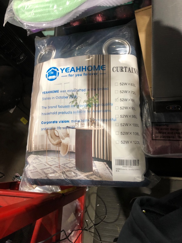 Photo 2 of YEAHHOME Blackout Thickened Curtains 6.1lb-Compare Similar Products is 4.5lb,Set of 2 Panels Room Darkening,Blocking,Grommet Thermal Insulated Drapes for Bedroom, Living Room Blue (52 Wx84 L)