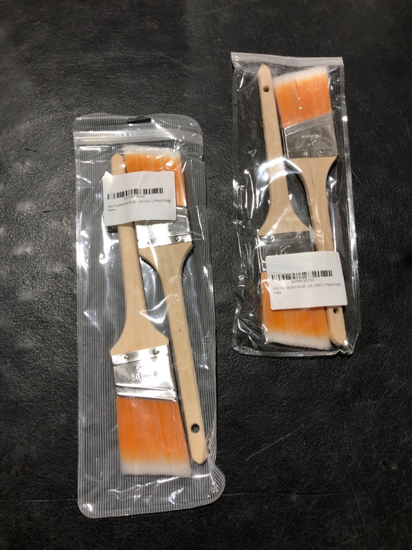 Photo 2 of 2 PACK OF Paint Brushes,Paint Brush Set,Angle Sash Paintbrush, 2-Inch, 2 Piece,Orange