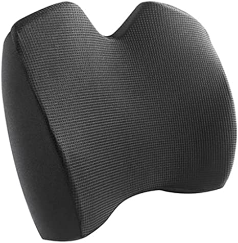 Photo 1 of HUARXUNEG Lumbar Support Pillow, Comfortable Car Lumbar Support Pillow, 100% Memory Foam and Ergonomic Design, Ideal for Office Chairs, Car Seats, Recliners, etc. (Bright Black) 